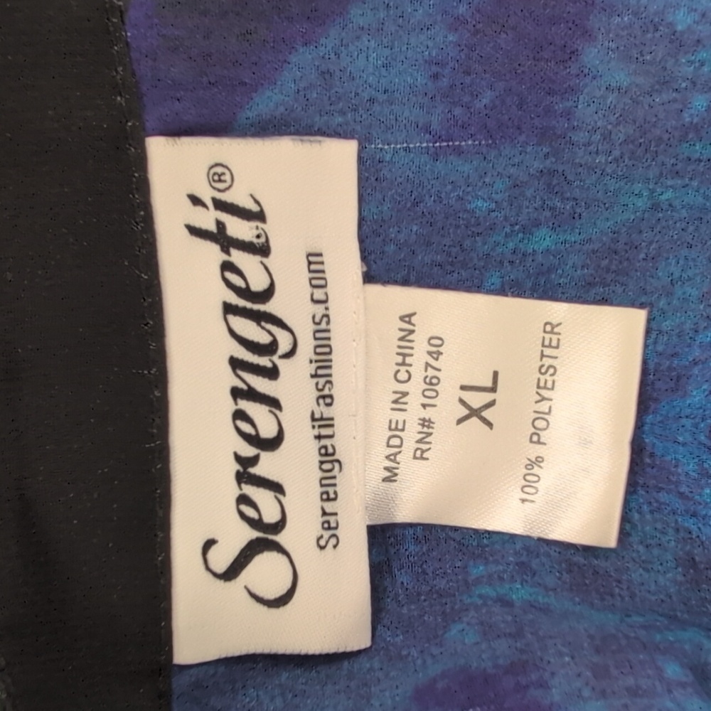 Serengeti sheer, long sleeved, multi color dress. Size XL. - Picture 8 of 9